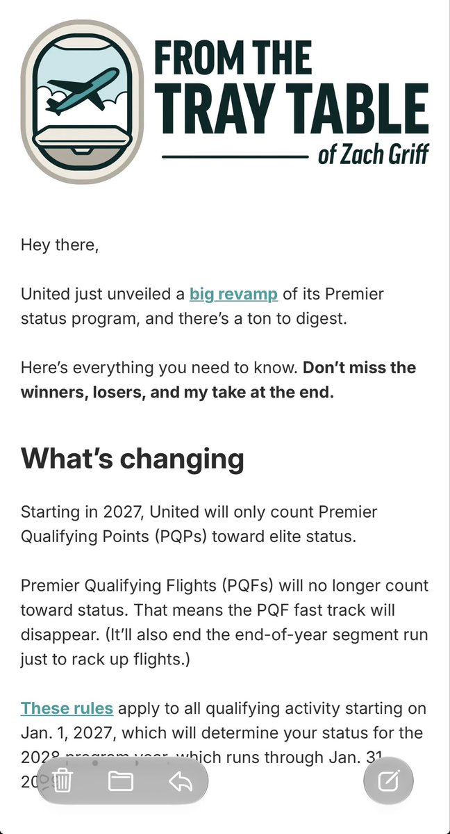 ZachGriff's tweet photo. I still can’t believe that United wants you to spend $32,000 on flights for one year of Premier 1K status. 

That’s more than many Americans take home all year. Our economy is wild. https://t.co/ksyBI7dSSy