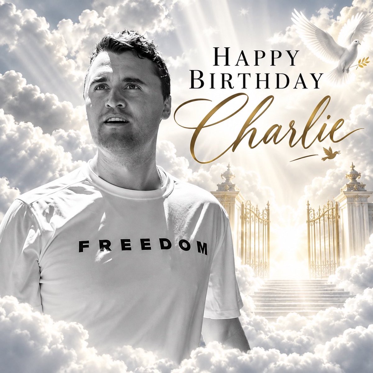 alleytopfiles's tweet photo. Happy Birthday Charlie 🕊️
 “You better keep asking questions because it's the only thing that keeps us free.”

 "And we know that in all things God works for the good of those who love him, who have been called according to his purpose." — Romans 8:28 https://t.co/6gkoRj7FOr