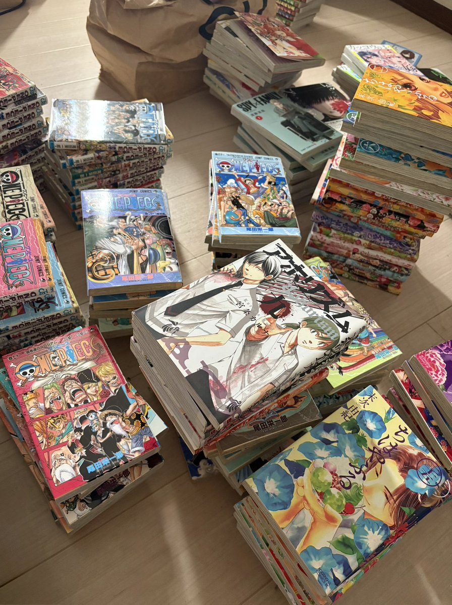 sy9_Chiikawa's tweet photo. 本棚が重さに耐えかねて崩れたから片付け中…(うさぎ潰れた😭)
いらない漫画売りに行くかメル○リに出すか…直接会える人で欲しい人いたらセット売りでお譲りできるかもです🤔

まだ整理全然出来てないしワンピ巻数ありすぎる〜😰彼氏がいらないって言ったら売るかも…うち読まないし… https://t.co/gmBWChLMsx