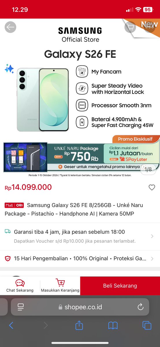 nonasugarr's tweet photo. @ShopeeID Suka banget dan pengen punya The FEnomenal Creator Phone #GalaxyS26FE 🥳 #ItsFEnomenal #S26FEnomenalxShopee” https://t.co/x7t2ul8QEF