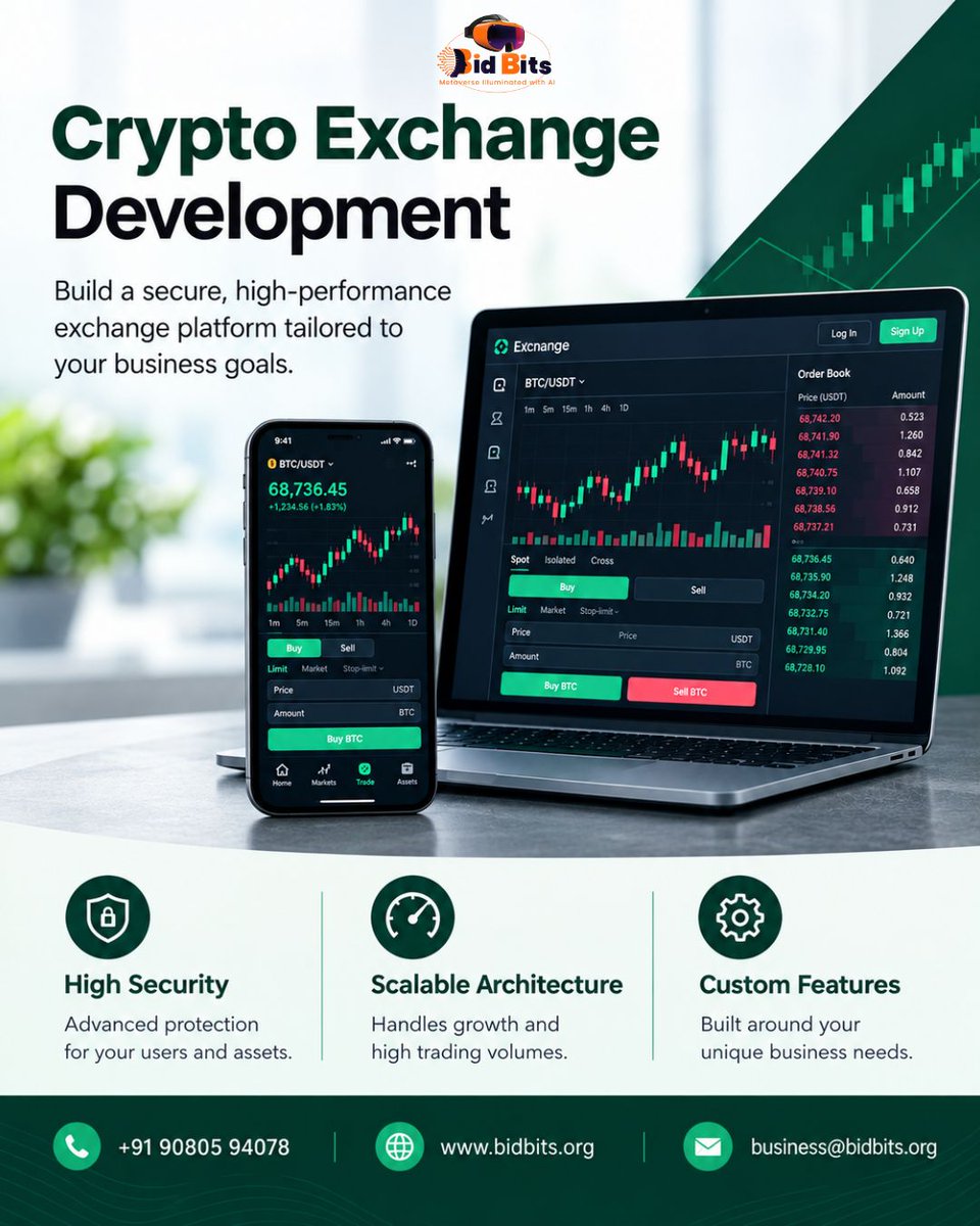 bid_bits's tweet photo. Crypto exchange development starts with understanding the business model and the market the platform is intended to serve. 

To Know More: https://t.co/Da5sXTxxLd

#CryptoExchangeDevelopment #CryptocurrencyExchange #BlockchainDevelopment #Web3Development #FinTechDevelopment https://t.co/KmFXxBLPpq