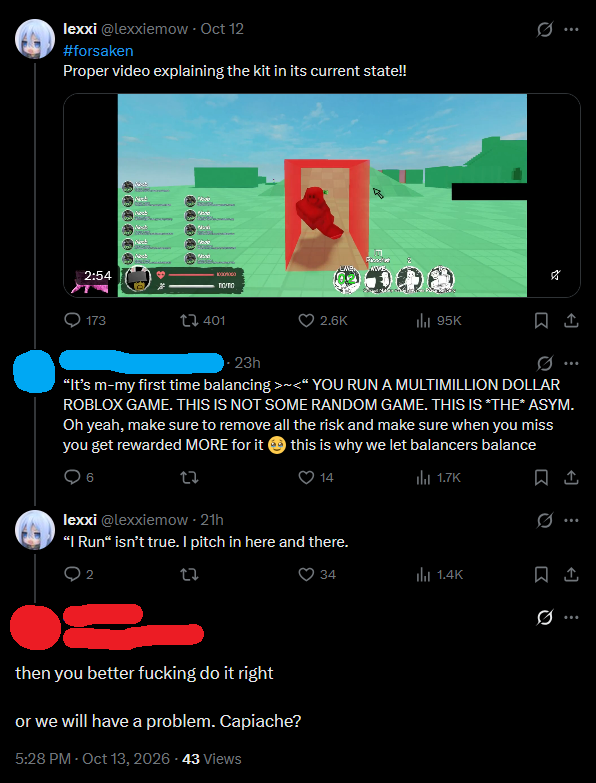 RILEYTRONIC's tweet photo. forsaken fans genuinely see a singular thing that isnt to their liking and start killing people in streets like an angry mob of homeless crack addicts that all happen to be descendants of goofy goof https://t.co/AyzDrKiGm2