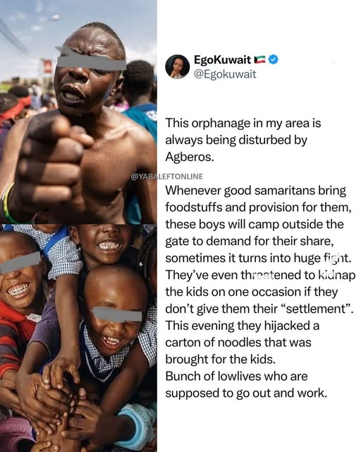 yabaleftonline's tweet photo. X user shares how Agberos in her area consistently disturbed an orphanage https://t.co/GgT26SFw8U