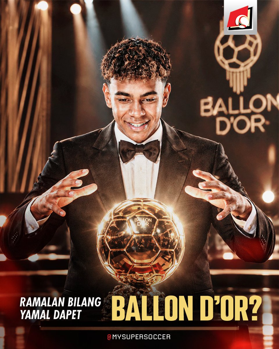 my_supersoccer's tweet photo. Ada akun anonim di X yang prediksi Lamine Yamal bakal dapet Ballon d’Or tahun ini. Dan doi udah pernah bikin prediksi tepat beberapa kali.

Setuju gak kalo Yamal yang menang?

#SUPERLIVE
#SUPERSOCCER
#INIRASANYASUPER
#BARCELONA https://t.co/cwXSHwA1lD