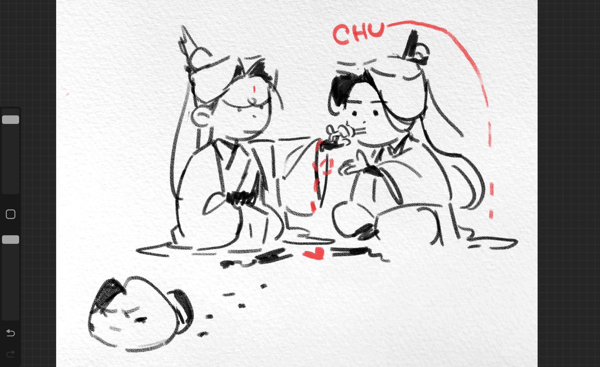 sairusbb's tweet photo. Quick sketches. 
Put two Shens in the same room and LQG becomes the ancient Chinese equivalent of a pizza delivery guy 🪭 
#svsss #shenliushen #sairusb https://t.co/oBCKsSLPKC