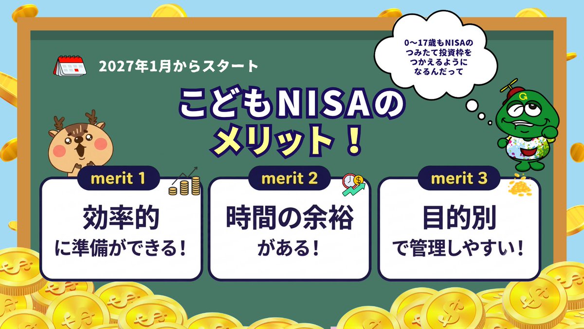 GURIMON_inc's tweet photo. グリモン、「こどもNISA」を調べてみた。2027年1月から、0〜17歳もNISAの「つみたて投資枠」を使えるようになるんだって。まずは仕組みを知るところから🌱 https://t.co/idivVDOnN2