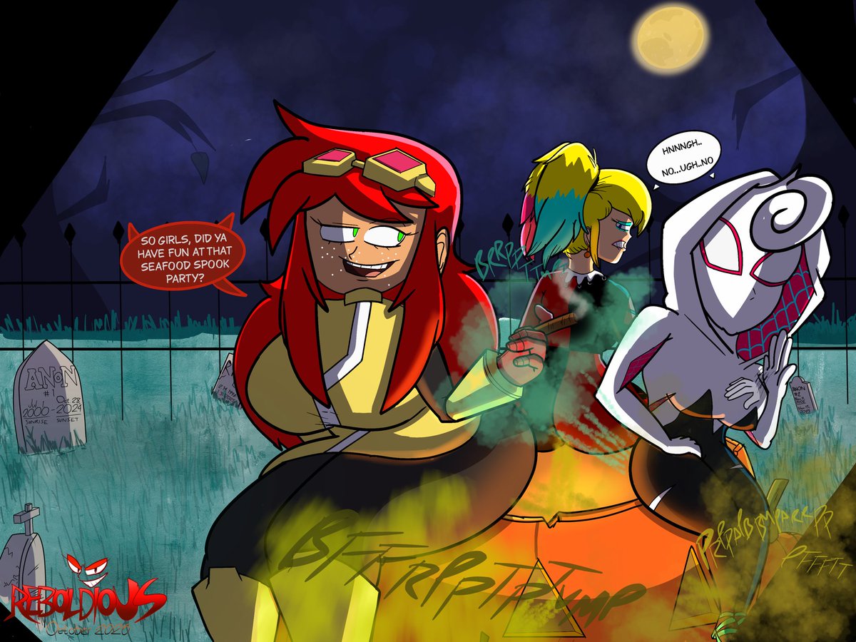 ReB0ldi0us_'s tweet photo. -Bootyful SPOOKtacle-
It’s midnight in a cemetery…ghouls are awaiting the night of haunts…but Emily, Marine and Natasha just had to ruin that quietness with some foul braaaps!
Sniff it
#oc #fartinggirl #farts #fartfetish #thicc #fart #fetish #fartinggirl #girlfarts #fartart https://t.co/3SCo5jBouh