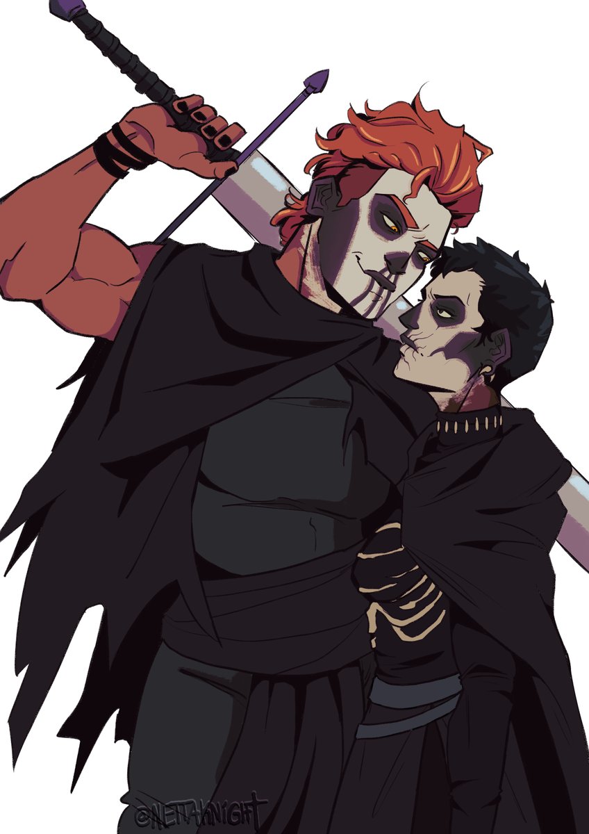 Netta_Knight's tweet photo. A little Gideon and Harrow from a pinterest pose

#thelockedtomb #tlt #gideontheninth #tltfanart https://t.co/zE1iWWZYzJ