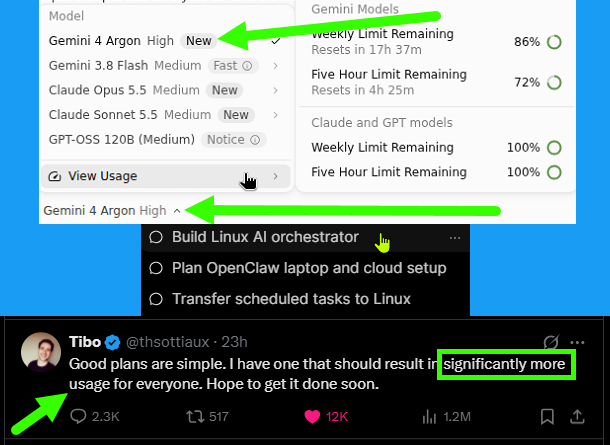 TrueVisionGuide's tweet photo. The most efficient way to use these banked resets in codex is after a weekly reset happens, use 100% of the weekly usage available as fast as possible, then use the banked reset, and it also resets your weekly reset timer. If you use a reset when you have one day left on the weekly reset timer, then you lose the 6 days because the banked reset also resets the time counter for the weekly reset... So basically OpenAI is incentivizing you to either push really hard in a day to spend the weekly limit, and then a banked reset, or spread the usage out for the week. In other news (to me)... Codex is very useful in Ubuntu... it drives screen control very well and differentiates between programmatic execution or screen control very well too 🤷‍♂️🤷‍♀️🤷🧙‍♂️👨‍🍳 (Photo is for people who can connect the dots ;))