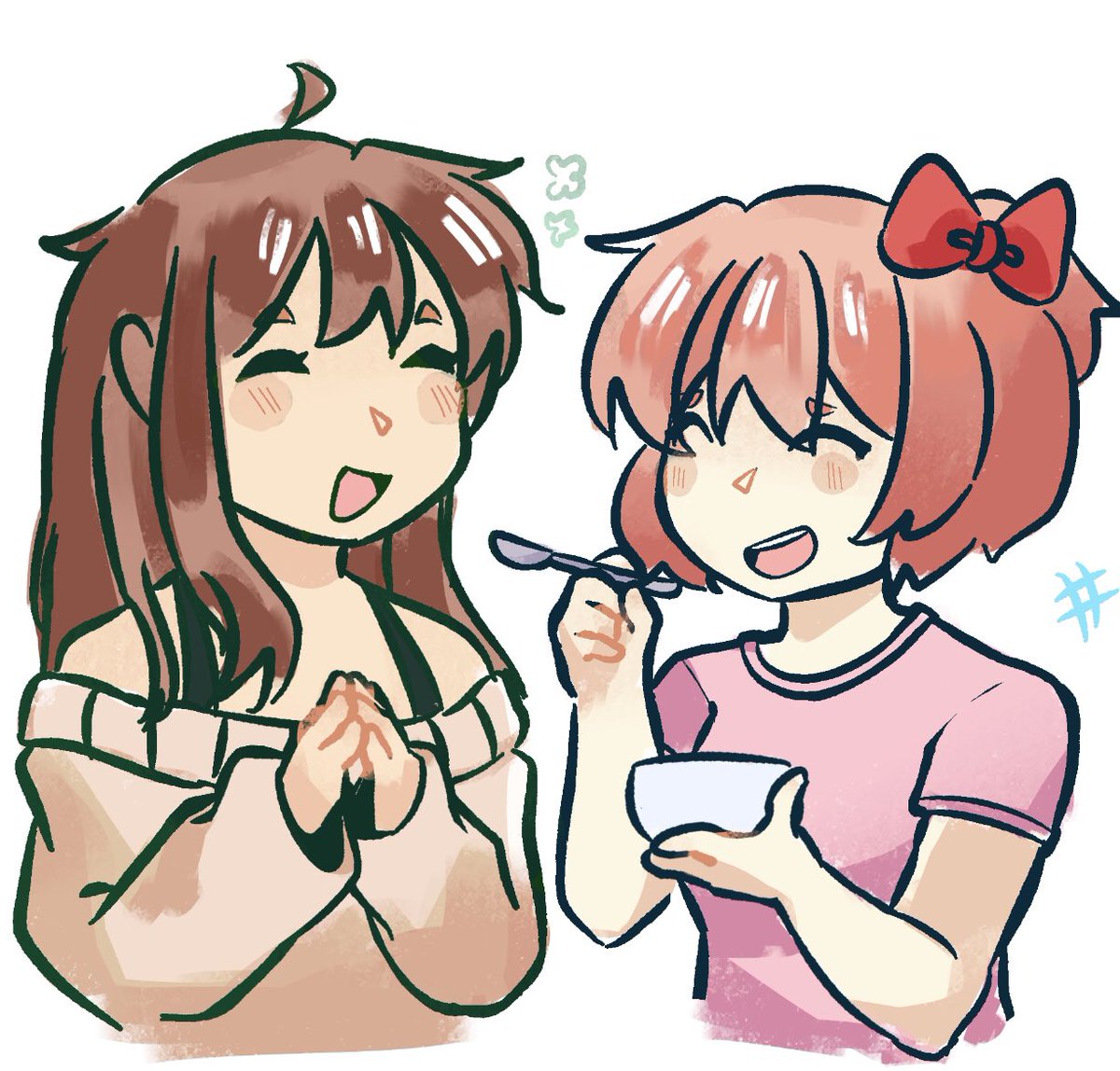 SayonikaDaily_'s tweet photo. Day 5 + 6! 

Well, I’ve already recovered for awhile but Sayori doesn’t need to know that, ahaha~ 
-💚 https://t.co/ejF6seXZSN