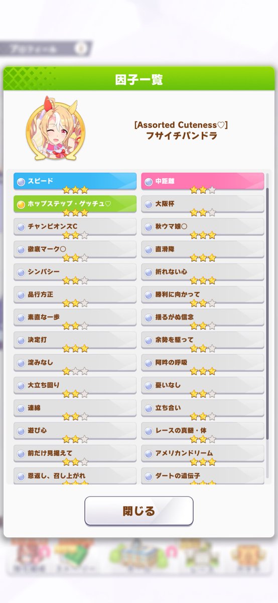 0333_game's tweet photo. レポ4要求されて悲しんでたけど、下に中距離3あるから親で遺伝子狙えることがわかり、悲しみから救われた！ https://t.co/7MmcZxq1kq