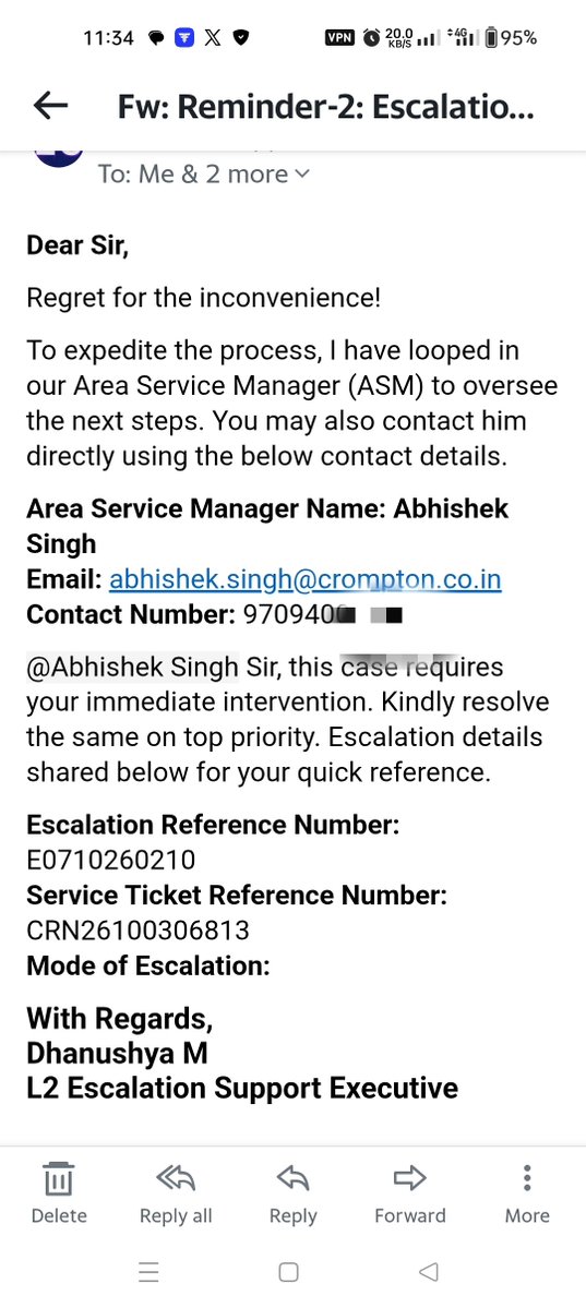 garg_mm's tweet photo. @Crompton_India @jagograhakjago @consaff #Crompton_Service https://t.co/x7qPWAv8qh