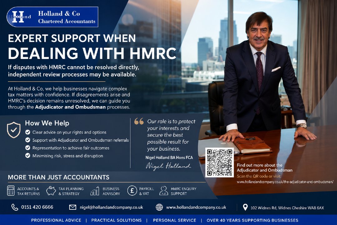 nigelholland1's tweet photo. If disputes with HMRC cannot be resolved directly, independent review processes may be available.https://t.co/71cbN7KeY5
#WidnesAccountants #WarringtonAccountants #LiverpoolAccountants #ManchesterAccountants #ChesterAccountants https://t.co/y7PQw3keu5