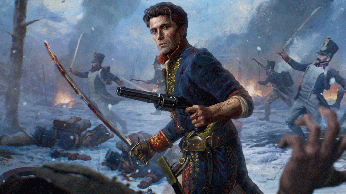 GamesNexusPlace's tweet photo. From the creators of Ghostrunner comes VALOR MORTIS — a first-person soulslike that looks INSANE! 🤯Rise from the dead as a Napoleon soldier & battle nightmarish monsters ⚔️Out now on PS5, Xbox Series & PC 🎮Ready to rise? 👇#gaming #ValorMortis #ActionGame https://t.co/9cBRnJkgsX
