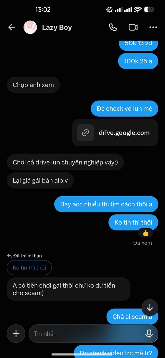 yenngockno's tweet photo. Ủa nta cho check rồi bảo scam nữa lớn mà ko có tí khôn vậy gửi vd để mấy ông tố cáo cho mất nick nx hả https://t.co/glEoGwvsXw