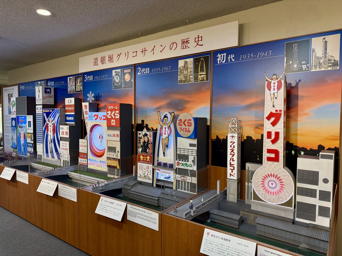 Osaka_Tabilog's tweet photo. ＼道頓堀グリコサインがリニューアル‼️／

大阪・道頓堀のシンボル✨
「道頓堀グリコサイン」のリニューアルが発表されました🎉

2014年から親しまれてきた現在の6代目は、今年11月末で掲出を終了❗️
12月からリニューアル工事が始まり、2027年春には7代目が登場予定です👀✨

6代目の姿を見られるのもあとわずか❗️
この機会に、ぜひ道頓堀へ足を運んでみませんか❔📸
#道頓堀 #グリコサイン