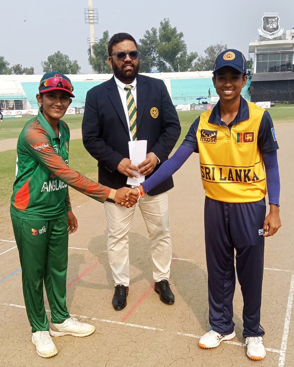 BCBtigers's tweet photo. Sri Lanka Women U19 won the toss & chose to bowl first
Bangladesh Women U19 ๐ Sri Lanka Women U19
Tri-Nation Series | 14th October, 2026 | 12:00 PM (BST)
Iqbal Stadium, Faisalabad
#Bangladesh #Tigresses #BanU19 #Cricket https://t.co/Pxw4ldxZWv