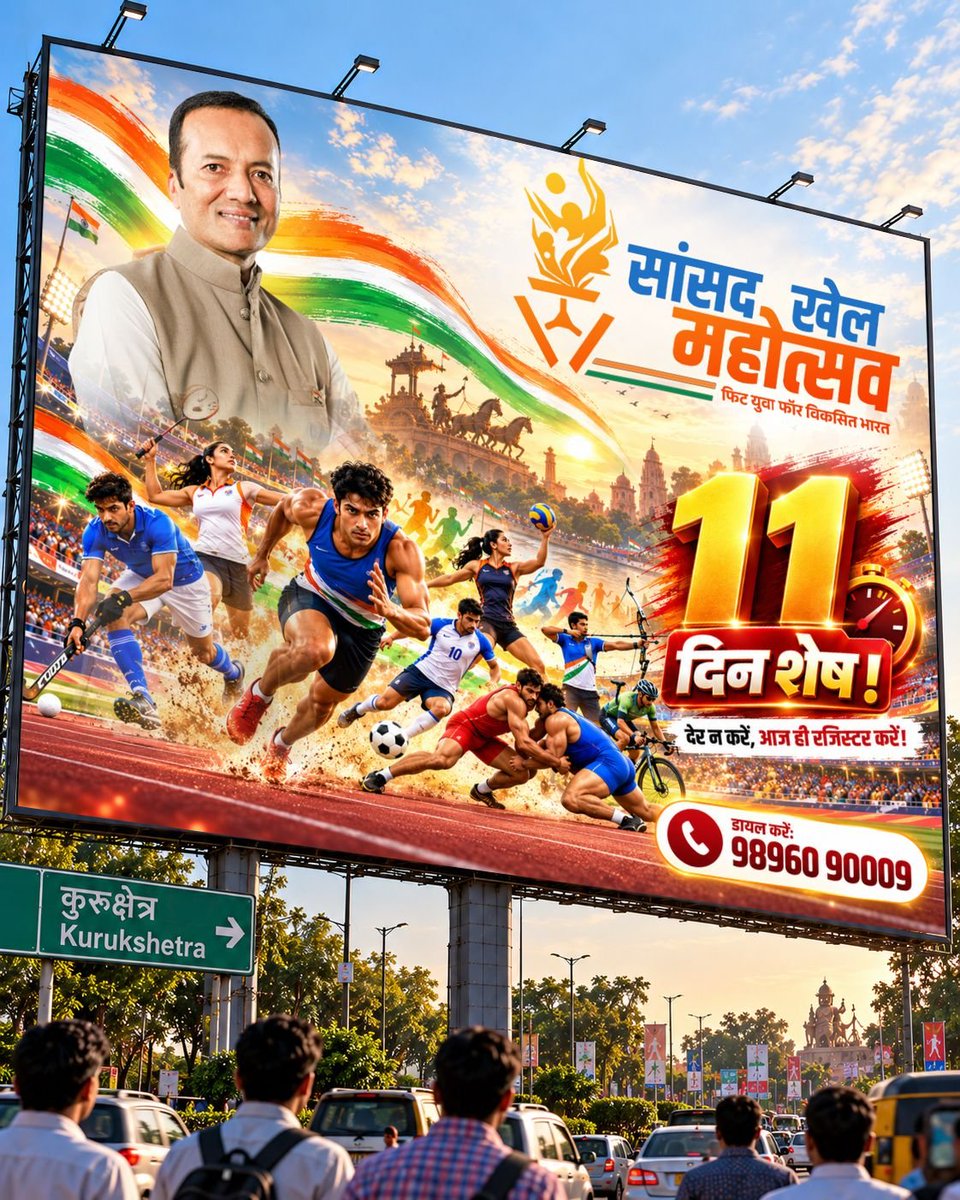 NJ_Foundation_'s tweet photo. "सांसद खेल महोत्सव - 2026 - युवा शक्ति का उत्सव"

आज ही अपना रजिस्ट्रेशन कराएं!
डायल करें - 9896090009

अपनी खेल प्रतिभा दिखाएं, कुरुक्षेत्र का मान बढ़ाएं। https://t.co/WEgB2T5IcS