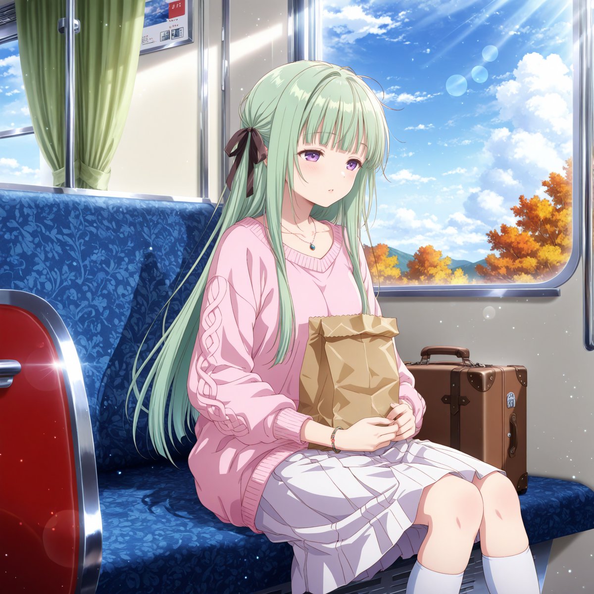 RisuvaMango's tweet photo. 【今日の1枚】鉄道の日、ローカル線の窓はずっと秋
#鉄道の日 #電車 #AIイラスト #AIart #AIイラスト好きと繋がりたい https://t.co/1K3HSLr6Ug