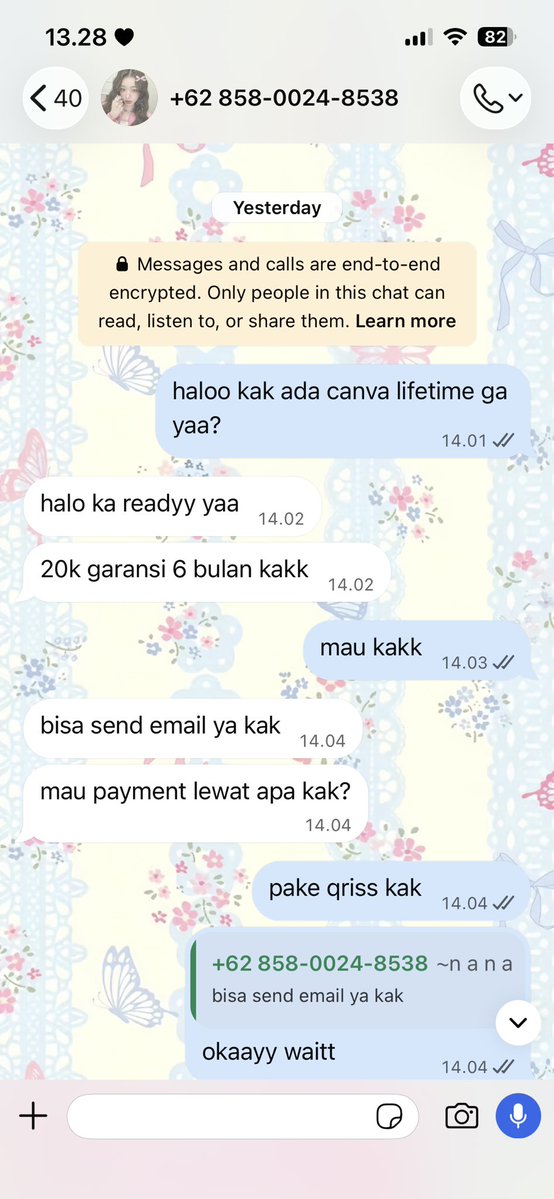 tyaluvs's tweet photo. JANGAN BELI APK PREMIUM DI DIA ‼️@_eveclarke ‼️PENIPU. aku beli canva dari kemarin siang sampe sekarang gadikasih NAJIS LU FAST RESPON CUMA BUAT TF  #zonauang https://t.co/b2nPnGPzPX