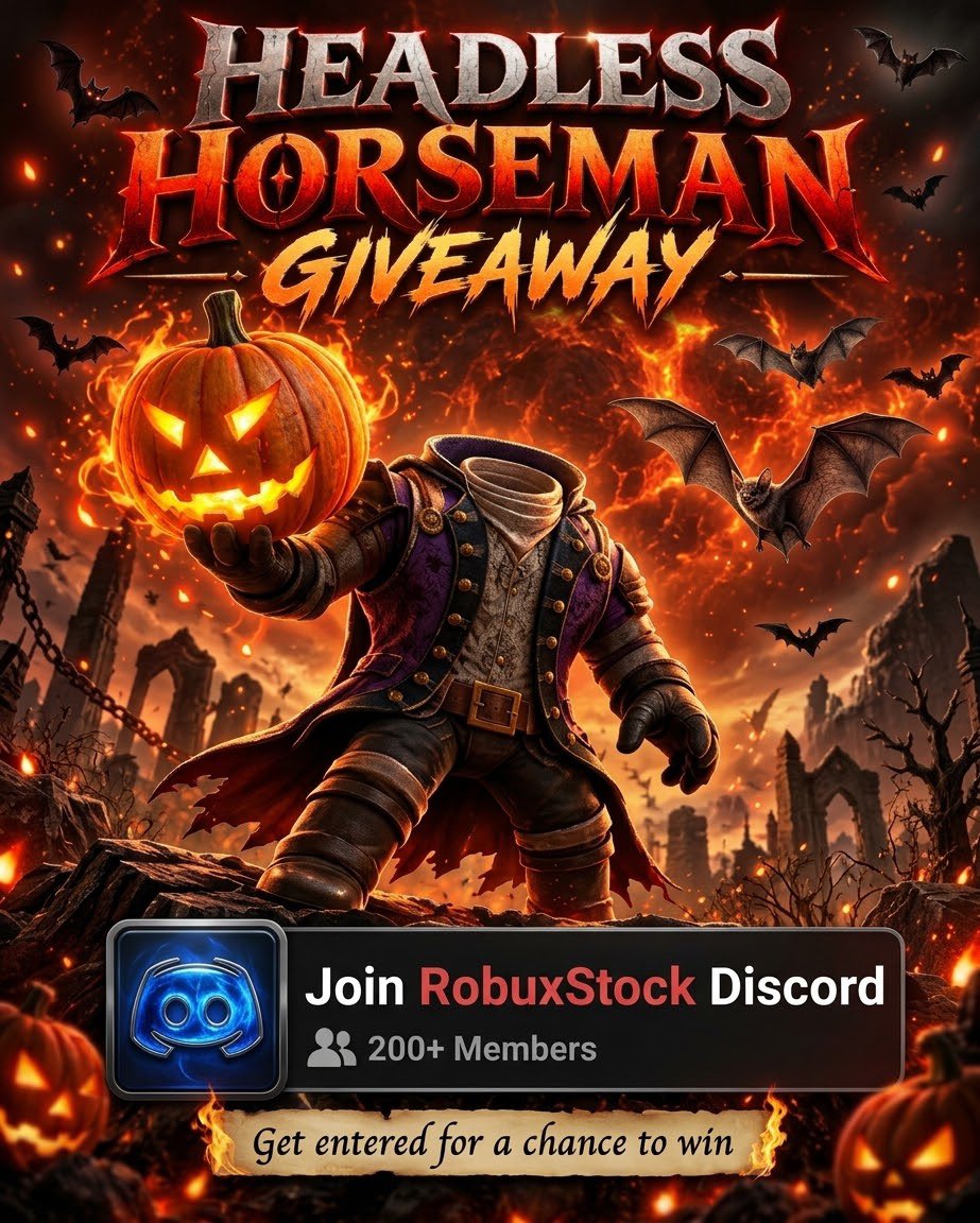 JovicicOfficial's tweet photo. 🎃 Headless Horseman Giveaway! 🎃

💫REQUIREMENTS💫

- RT &amp; Like
- Comment
- Join Discord
- Follow @JovicicOfficial 

🎃Drop Gamepass Below🎃

#robloxgw #korbloxgiveaway #headless #RTC #Giveaway #Roblox #RobloxDev #ROBLOX #Giveaways #gw #korblox #bobux #robux #Twitter #FYP #fypシ https://t.co/ndtLc2a5R0