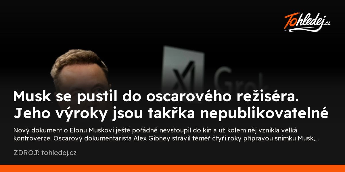 Tohledejcz's tweet photo. 🟠 Musk se pustil do oscarového režiséra. Jeho výroky jsou takřka nepublikovatelné

#ElonMusk #Gibney

→ https://t.co/N3Lt2mrapg https://t.co/8m2Uhc7PQx