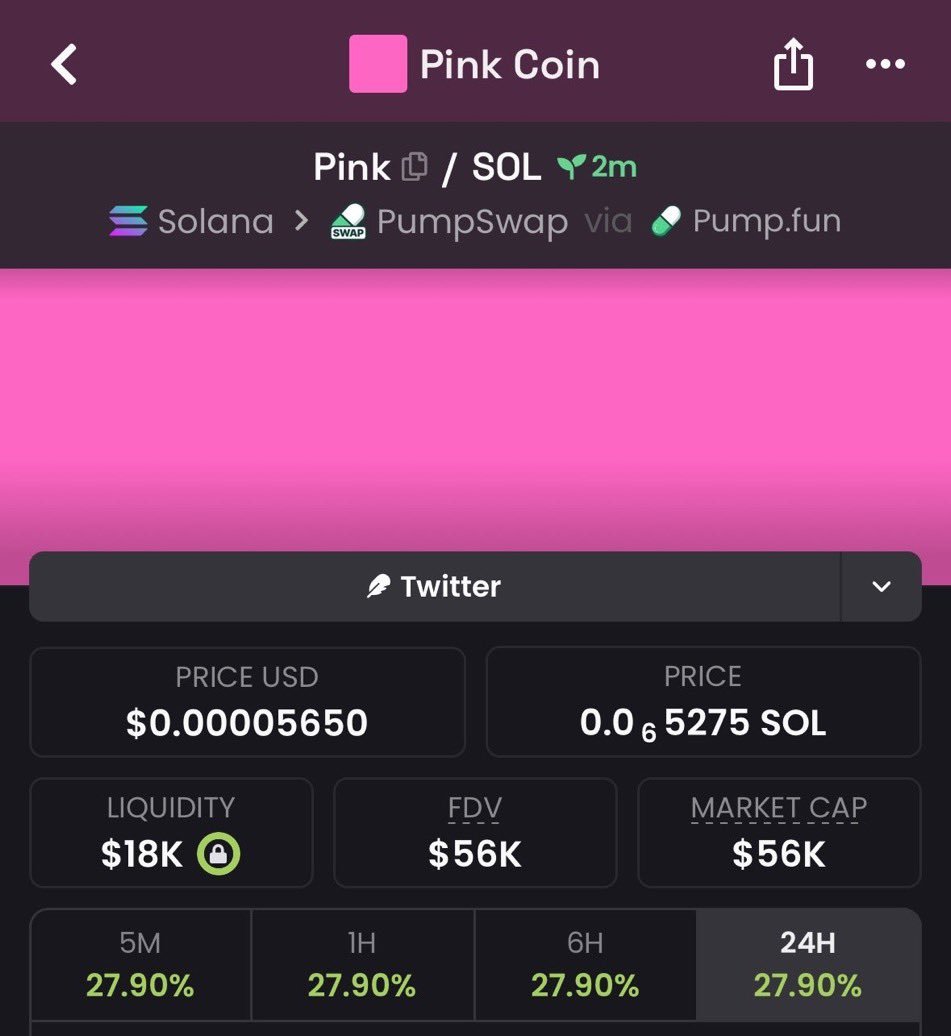 hamza_8282's tweet photo. 30x on $PINK

7omHWtpi4bCKg2rRhXJDwJyDQM1GmFYDwuws9B3pump https://t.co/3c7EGHSMHv