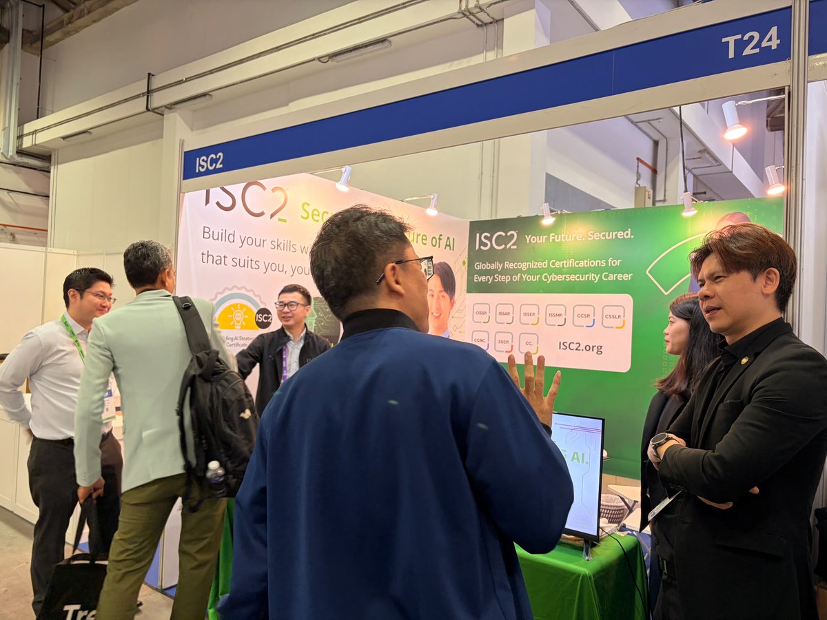 ISC2APAC's tweet photo. Day 2 at #GovWare2026! Have questions about ISC2 certifications, exam prep, membership or certification maintenance? Visit Booth T24 (across from F&amp;B 4) and meet our team and official training partner, NTUC LearningHub. https://t.co/f5T90DnYdS