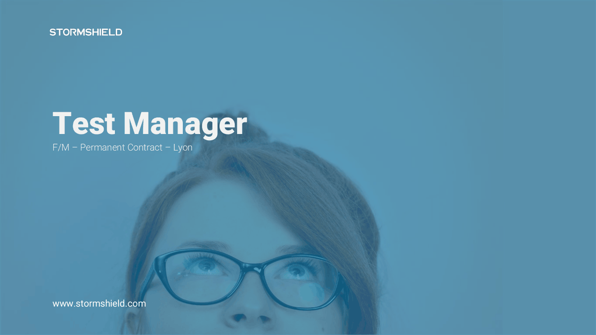Stormshield's tweet photo. For our Lyon office, we are recruiting a Test Manager
🔗 https://t.co/ZVfwKuMojr https://t.co/zP8b2DElhM