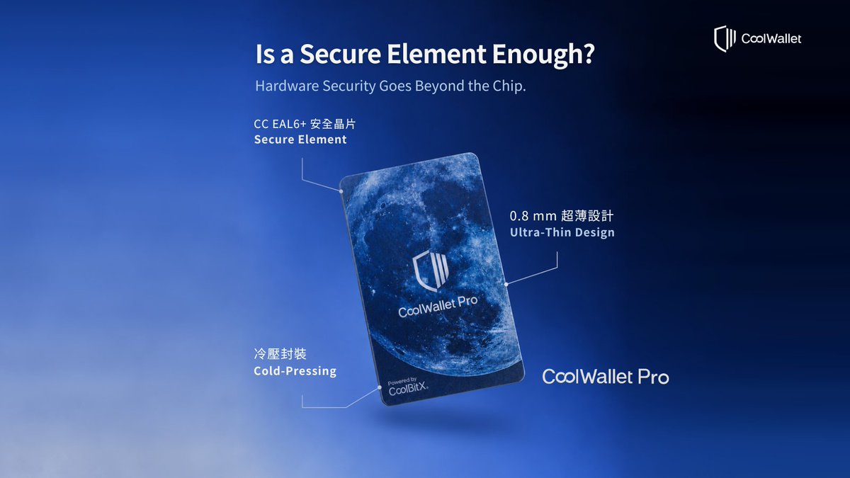 coolwallet's tweet photo. 🚨 Is a Secure Element Enough to Protect Your Hardware Wallet?

Recent security incidents highlight an overlooked risk: malicious hardware implants can threaten sensitive information without directly compromising the Secure Element.

🛡️ CoolWallet Pro takes a layered approach to security:

🔐 CC EAL6+ Secure Element
💳 0.8 mm Ultra-Thin Design
🛡️ Cold-Pressing Encapsulation

Because protecting your keys means protecting the device itself.

🔎 Learn more through the link ➡️https://t.co/a9jpgyJyRg

#CoolWallet #CoolWalletPro #HardwareWallet #CryptoSecurity #SelfCustody