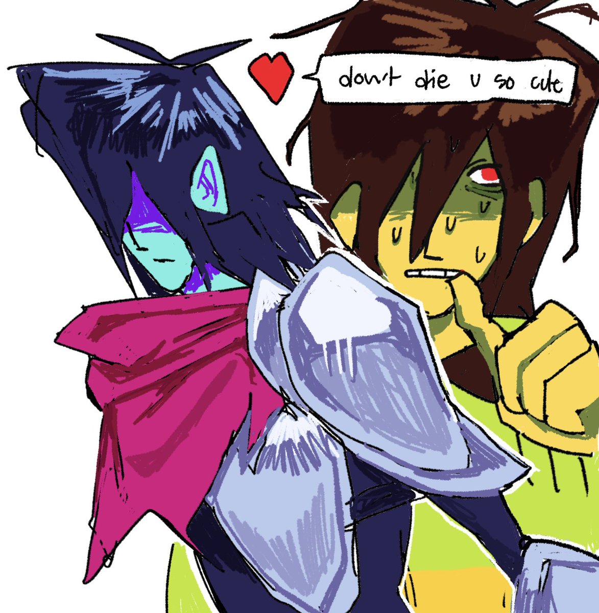 cynthsynth_3370's tweet photo. hello #deltarune i tried something new #kris https://t.co/DlQygPQa40