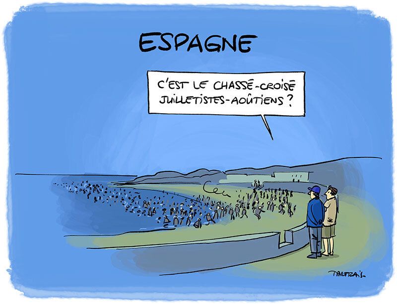 tartrais's tweet photo. Apparemment, il y a un problème de surtourisme en Espagne. (@publihebdos - 05 août 2026 - #humour #ceuta #espagne) https://t.co/xWxan3xf26