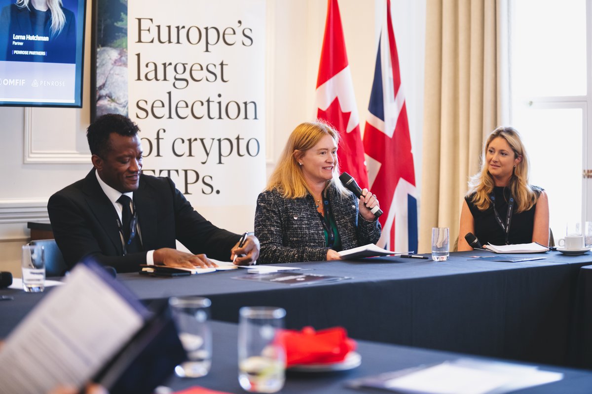 DeFiTechGlobal's tweet photo. The final session at the DeFi Technologies Capital Markets Series London asked why indices matter now for digital assets.

@lornah111, Partner at @PartnersPenrose, moderated a conversation with:

🔹 Andrea Disarò, @DeFiTechGlobal
🔹 @Forson, DeFi Technologies
🔹 Fiona Boal, Managing Director & Global Head of Equities at @SPDJIndices

Fiona set the scale. Around $200B sits in regulated crypto ETFs and ETPs, compared with trillions benchmarked to the S&P 500. Digital asset indexing is still early.

💡 What traditional indexing brings to digital assets:

🔹 A clear index objective: market cap weighted, single exposure, or thematic
🔹 Strong governance and a rules-based methodology
🔹 Investability: a coin trending on X may not qualify if investors can't access it

The panel also covered the hard problems. 24/7 markets have no daily close, an index can't be restated after the fact, and price transparency and custody remain top concerns.

On implementation, the DVIO approach uses a diversified 50-asset index built on regulated wrappers. It gives institutions a rules-based way to allocate 1–3% of a portfolio without picking individual tokens.

Thank you to Fiona, Lorna and @PartnersPenrose and @SPGlobal for a sharp discussion.

@ValourFunds | @DeFiTechGlobal | @DigitalStillman