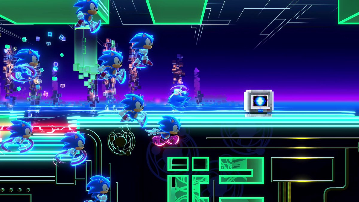 SonicOfficialJP's tweet photo. 『ソニックスーパースターズ』は本日発売3周年！⭐

本作では不思議な力「エメラルドパワー」を使った新アクションが満載💎
他にも、ソニックたちがピクセル化して様々な姿に変身することもあります🦑

遊び心満載のギミックがたくさん楽しめますが、みなさんのお気に入りをぜひ教えてください✨ https://t.co/KpFjLm2Eke