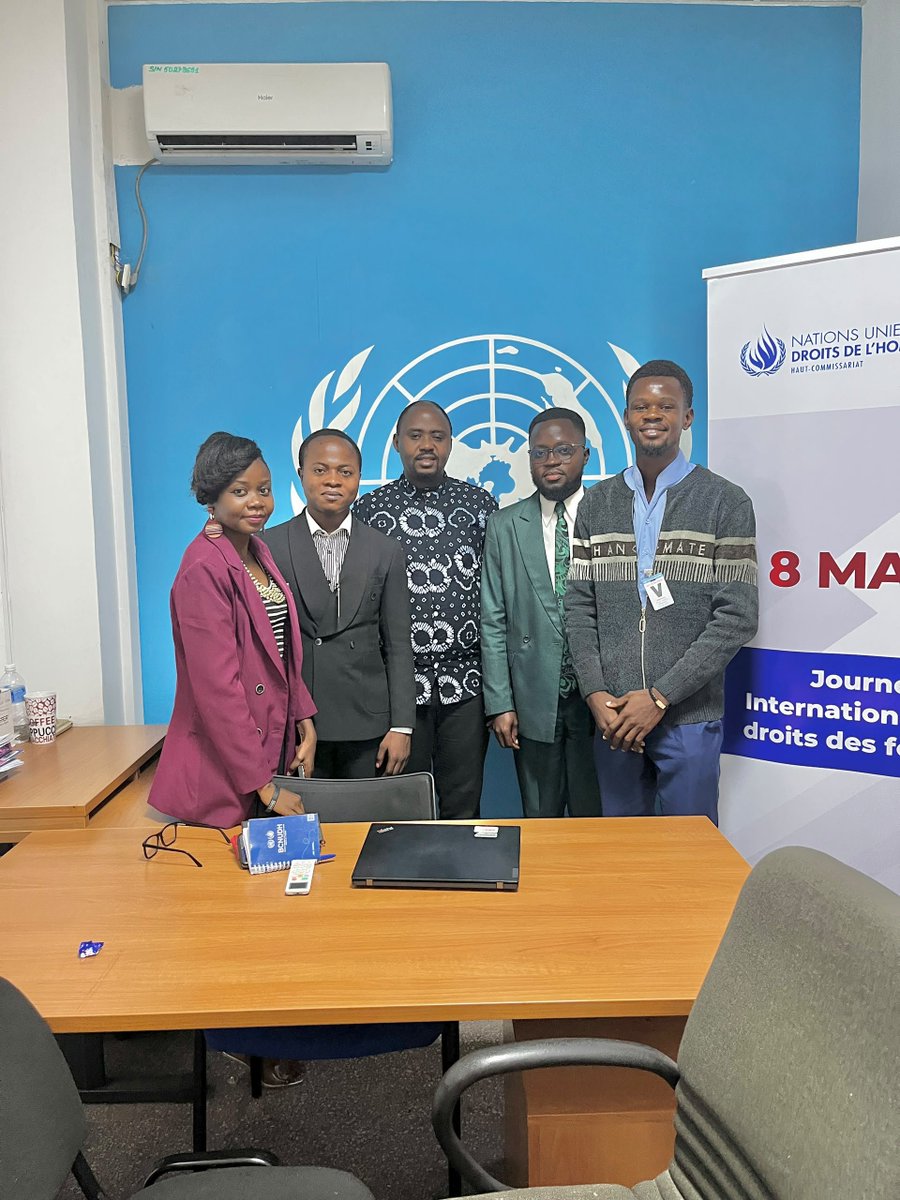 youngdefenders1's tweet photo. 🤝 YDDS AU BCNUDH

Le lundi 12 octobre 2026, notre équipe a été reçue au Bureau Conjoint des Nations Unies aux Droits de l’Homme pour des échanges autour des préparatifs de notre prochain hackathon à Kinshasa.

#YDDS #YoungDefendersForDigitalSafety https://t.co/szE0cokwKh
