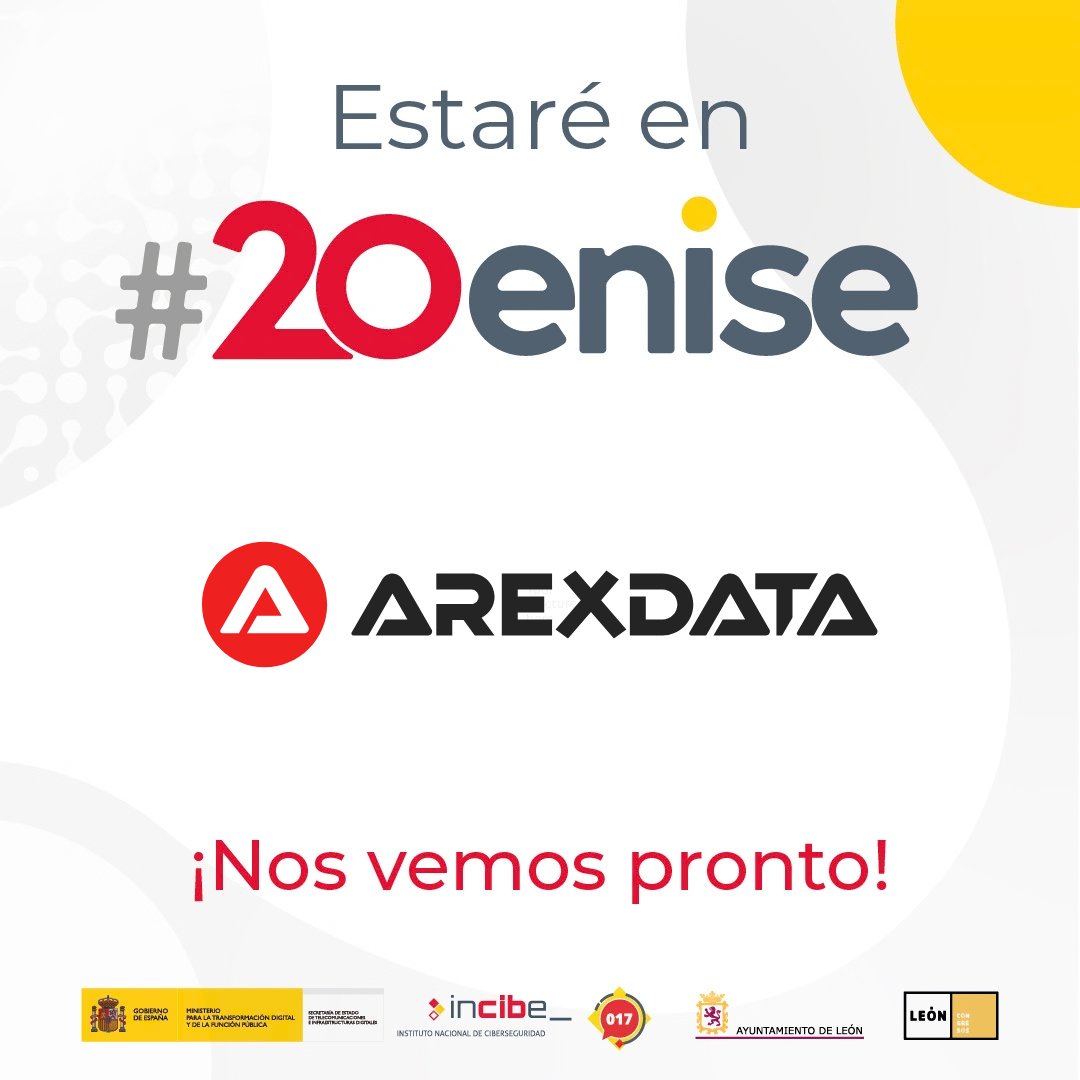 arexdata's tweet photo. Nos vemos en #20ENISE 👋
León, del 21 al 23 de octubre. Stand 38.
🎤 El 21 a las 13:00h, en el Speaker Corner 1, Alberto Muñoz presenta “Arexdata DSPM: Sin gobierno no hay dato”.
DSPM certificado CPSTIC. Pásate a vernos.
@INCIBE #Ciberseguridad #DSPM https://t.co/N239aWokWg