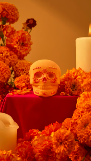 EmbamexJP's tweet photo. 🇲🇽🌼 日本で「死者の日」に触れる機会が増えていることを、とても嬉しく思います！
ぜひこの機会に、メキシコの豊かな文化に触れてみてください✨💀

https://t.co/P9PhFarrAS https://t.co/T0XRgnwHhU
