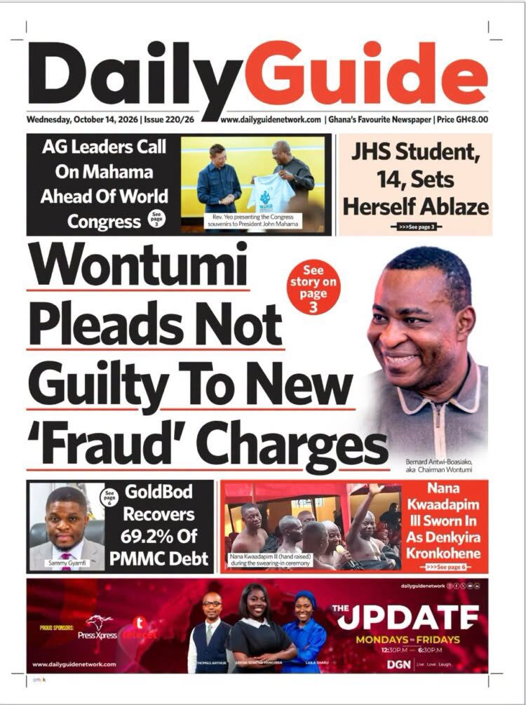GameTV_gh's tweet photo. Newspaper Headlines: Wednesday October 14,2026.
#gametv https://t.co/cFkz0ejolZ