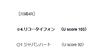 UMASUGIkeiba's tweet photo. やはり1人気エールドリーは隙があった
とても小回りが合うとは思えない

勝負レース 川崎4R【S】
◎リコータイフォン　1着 https://t.co/2Tw6QcyflP