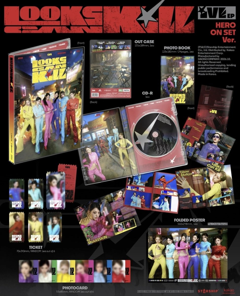 chartsive's tweet photo. [INFO] First look at @IVEstarship 'HERO ON SET' album version inclusions.

#IVE #아이브 https://t.co/YldlkyGtjW