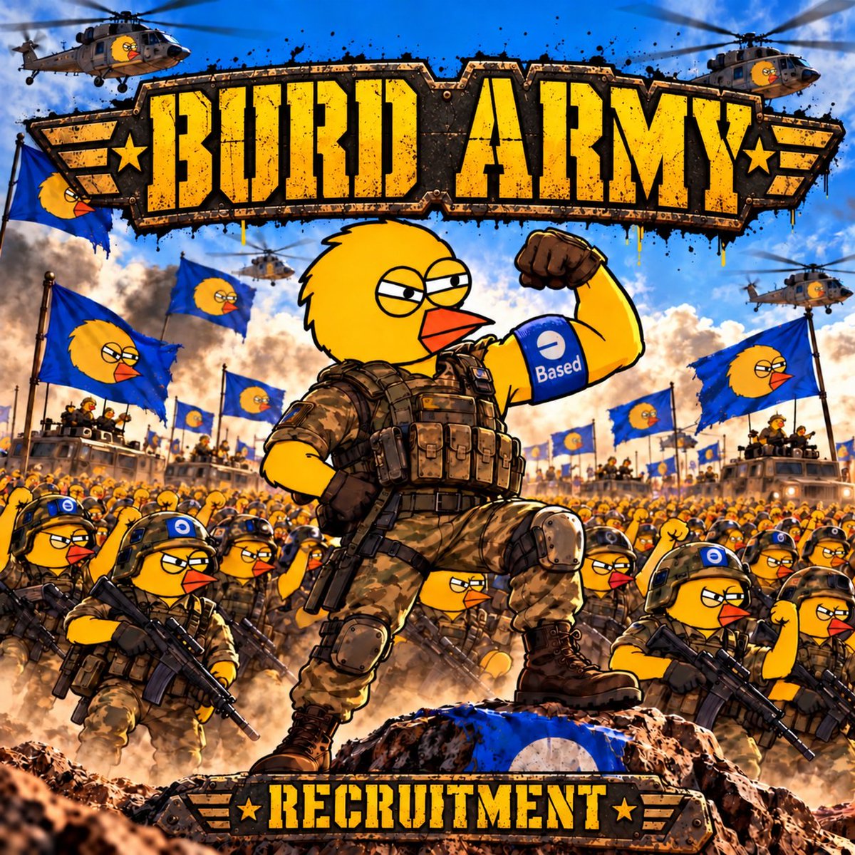 burdonbase's tweet photo. Day 5 post for #BurdArmy recruitment🐥⚔️🟦

We are going to build the biggest Burdposting army🔥

Join our BurdArmy ranks
https://t.co/2vKKadSPw0

We’re going to soar from 10k to a milly and beyond, together

Burd is the Wurd 
@base 💥

#base #memecoins #Based #crypto https://t.co/XVWUJMlaKh