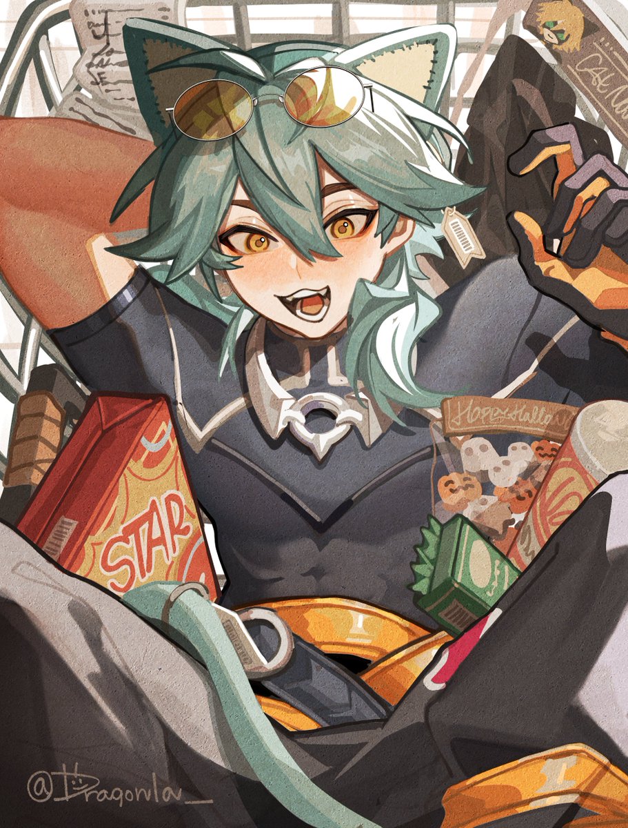 Dragonla_'s tweet photo. 🛒🎃🧾😺💚 https://t.co/J5BtBzlrsd