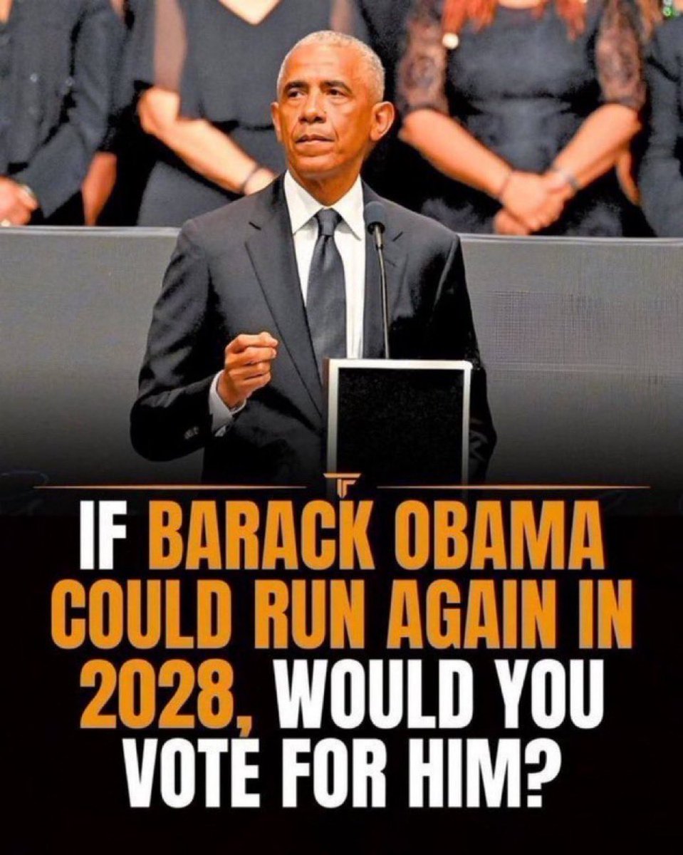 Alexwest_bigddy's tweet photo. IF BARACK OBAMA COULD RUN AGAIN IN 2028, WOULD YOU VOTE FOR HIM?

🟢YES 

🔴 NO
🇺🇸🇺🇸🇺🇸 https://t.co/zscc0YG3bk