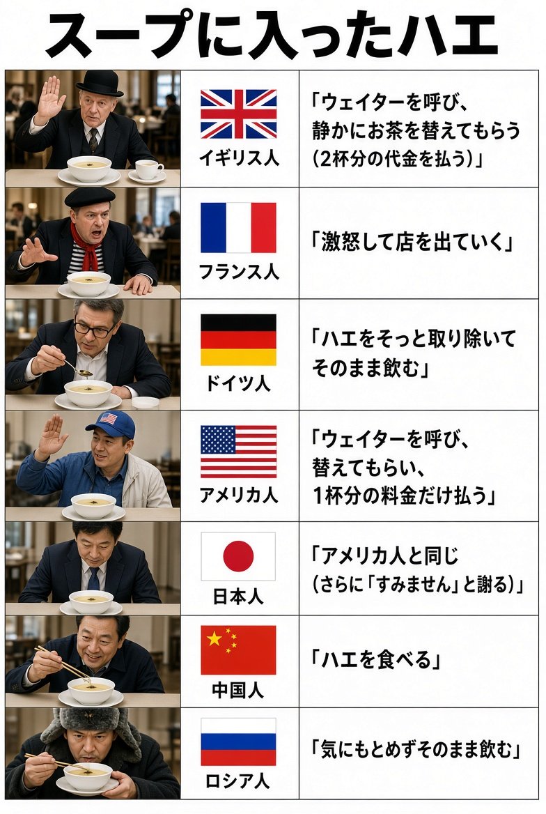 mendako_menko's tweet photo. 日本と外国
民族性の違いが実に面白い。https://t.co/3ifmveGPMU https://t.co/parE9VdXE7