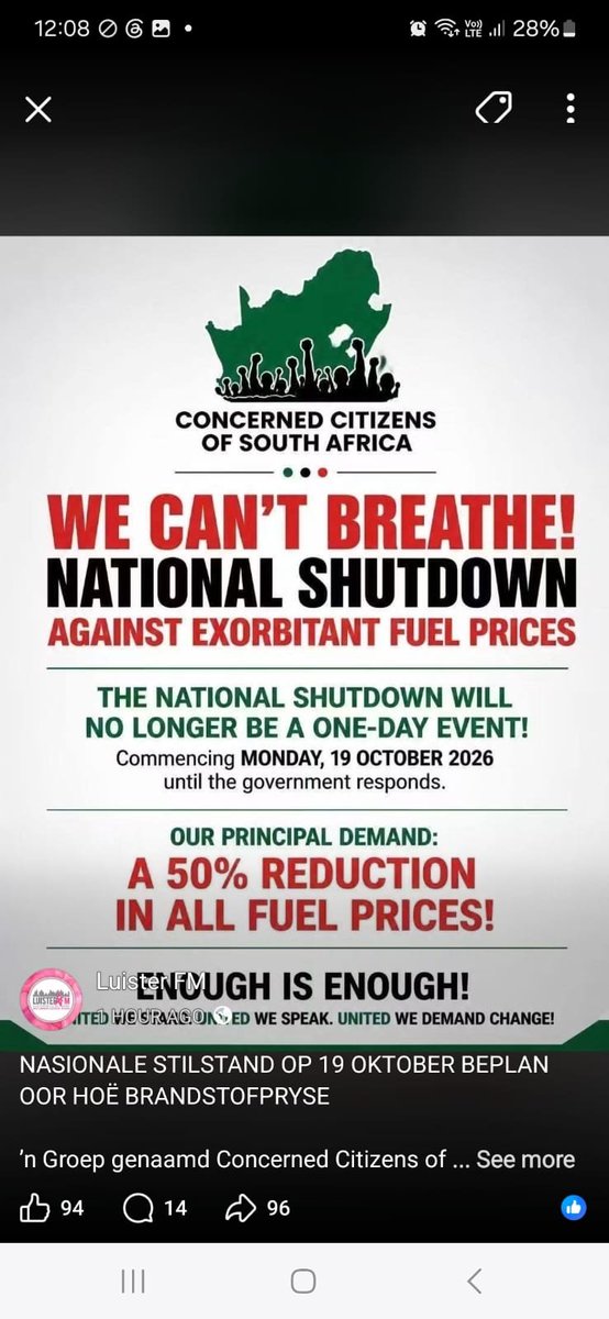 magicdan60's tweet photo. There's a tax revolt brewing in SA. The government must also work responsible with our money. It's no more a free for all as it used to be. https://t.co/4sKTu1NgRc