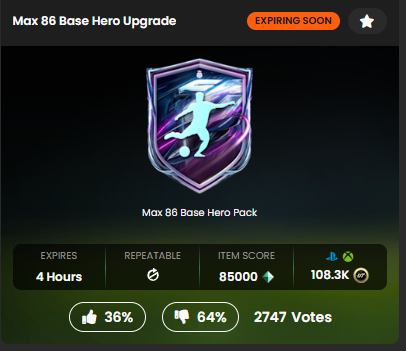 AnonymousInFUT's tweet photo. 🔄Base Hero upgrade refresh tonight? 👀 https://t.co/yVKoPeFPJq