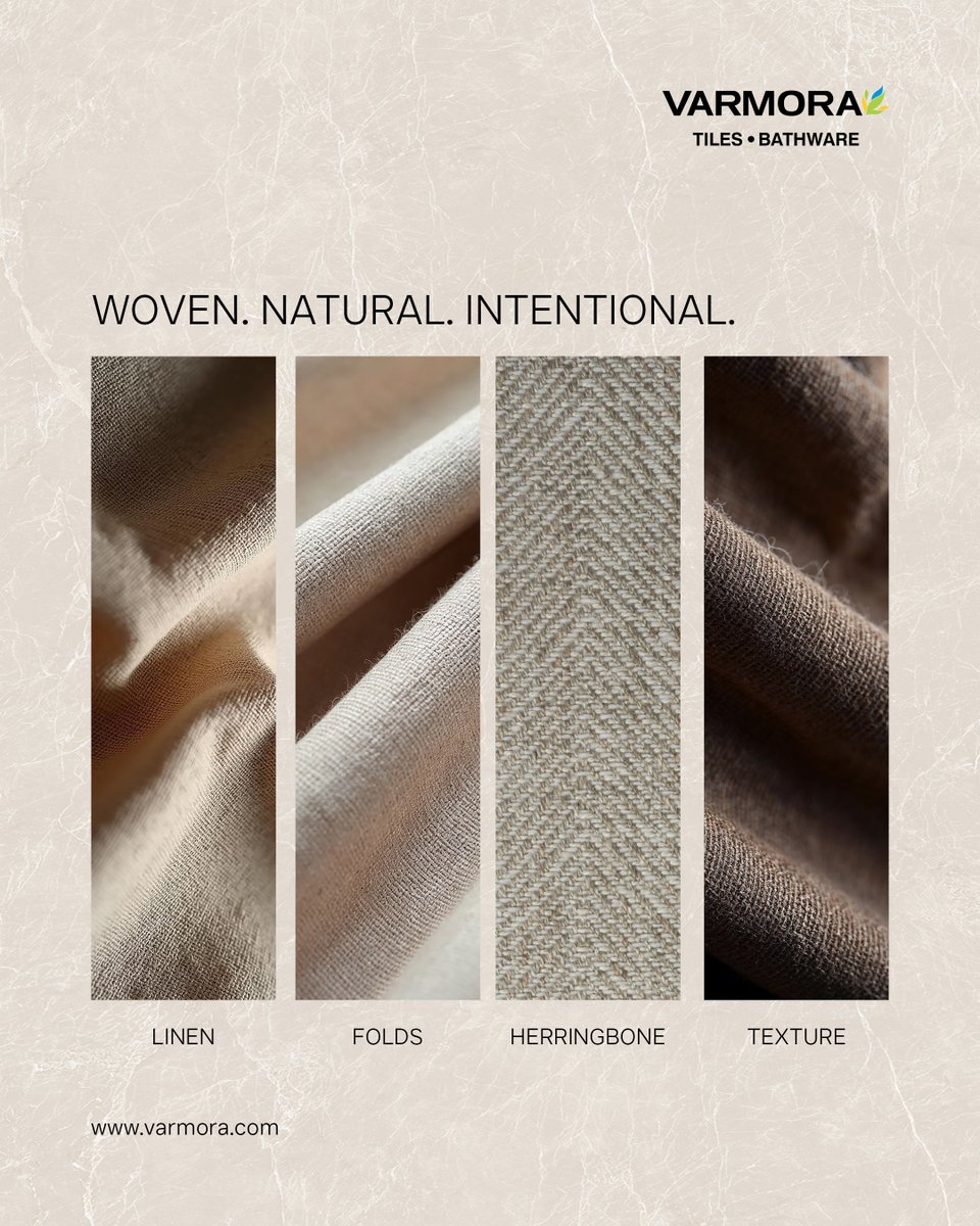 varmoraofficial's tweet photo. Taking inspiration from the richness of woven textiles and the finesse of fabric craftsmanship, Trend 05 - Fashion-Led Textures introduces the Etmosa Collection, instilling architectural spaces with textile-inspired sophistication.
#Varmora #VarmoraTiles #InteriorInspiration https://t.co/N0ddduBwmP