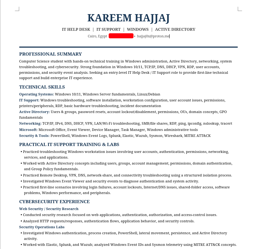 Hajjaj0x's tweet photo. السلام عليكم 
عاملين أيه يا شباب
بضور على فرصة شغل IT helpdesk من فترة بقدم كثير بس دائماً مبلاقيش رد 
فلو حد عنده فرصة شغل يا ليت يكلمني DM أو يبعت email 
و ياليت تعمل repost هكون شاكر جداً https://t.co/KPG3qU4Byq