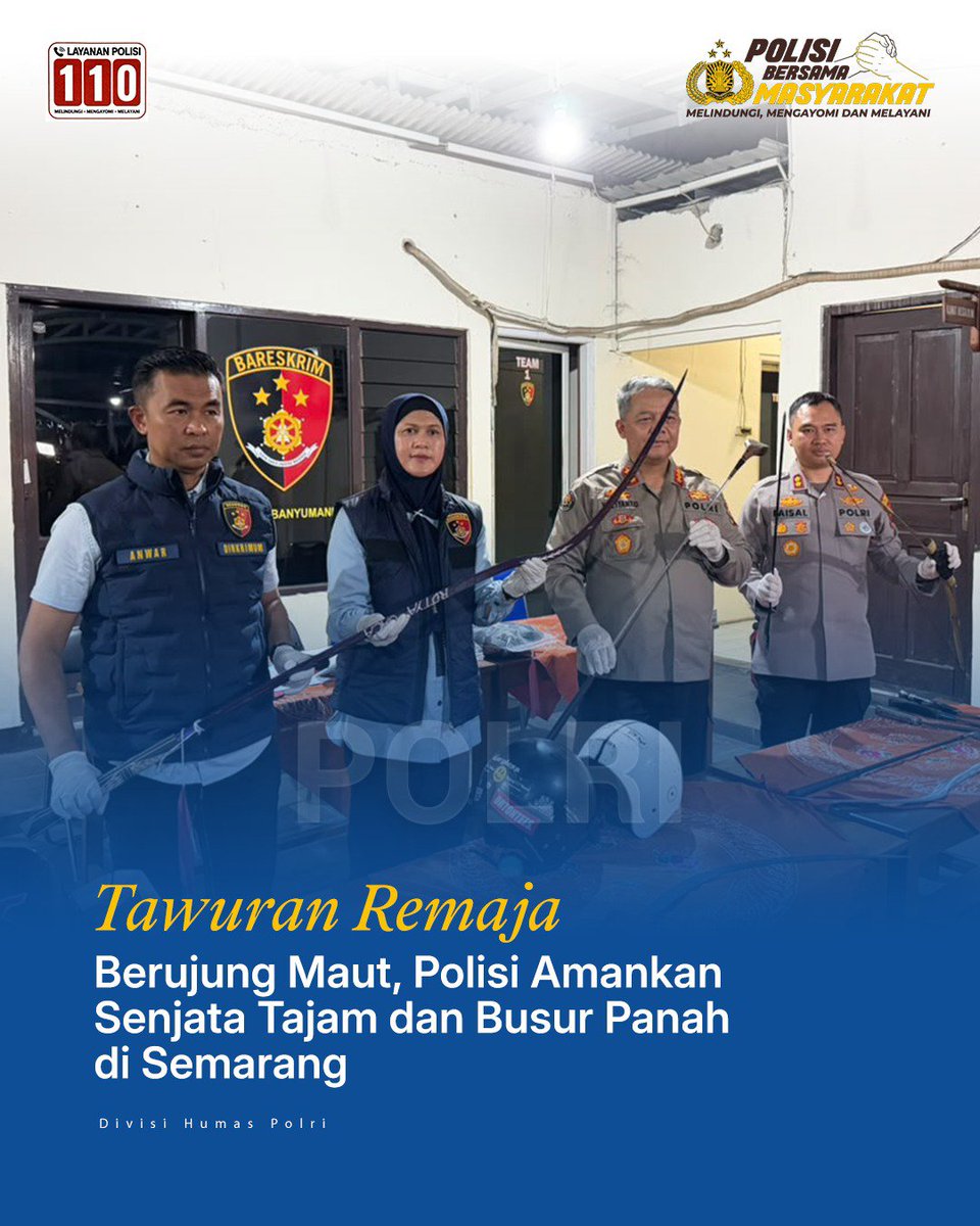 bagopsrespati's tweet photo. Tawuran Maut di Banyumanik, Polisi Dalami Kepemilikan Senjata dari Kedua Kelompok. Polda Jawa Tengah bersama Polrestabes Semarang terus mengembangkan penyidikan kasus tawuran antarkelompok remaja di Banyumanik, Semarang, yang menewaskan seorang remaja berusia 16 tahun https://t.co/XcMpFmPLP8