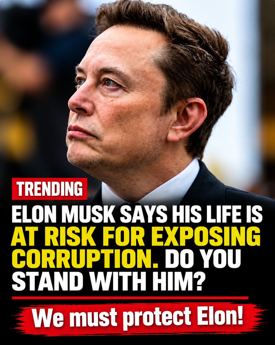 DaveBacorn85's tweet photo. 🚨 Elon Musk says his life is at risk for exposing corruption.

Do you stand with Elon? https://t.co/S0Y3xPE866